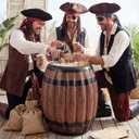Seenelling Inflatable Wine Barrel Decor Western Cowboy Party Decor 23.62 in PVC Inflatable Cooler Barrel Pirate Party Decoration for Western Nautical Halloween Birthday Rodeo Wild West Photo Props