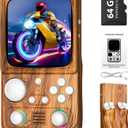 R36T MAX Upgraded Retro Handheld Game Console with 4000mAh Battery, 4.0'' IPS Screen, Retro Gaming Console with Portable Case, Supports WiFi Networked Fighting and OTG(Wood Grain Brown)