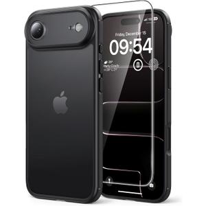 3 x TAURI for iPhone Air Case, Full Camera Protection with Screen Protector, Translucent Matte Military-Grade Protection Shockproof Slim Phone Case for iPhone Air, Matte Black
