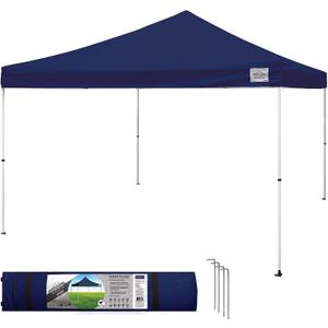 Caravan Canopy 12 by 12 Foot Polyester Straight Steel Leg Instant Pop Up Canopy Tent with Adjustable Height for Outdoor Events, Blue Caravan Canopy 12 by 12 Foot Polyester Straight Steel Leg Instant Pop Up Canopy Tent with Adjustable Height for Outdoor Events, Blue
