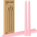 LYOBATH 4 Pack Pink Taper Candles - Taper Candles 10 Inch Dripless, Smokeless & Unscented - 8 Hours Long Burning - Ideal for Weddings, Dinner Parties, and Home Decor