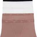 Hanes Women's Originals Ultra SuperSoft Boxer Brief Underwear (5-Pack) (Medium, Earthen Tan/White/Black)