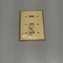 Rio Salto BRASS Toggle Light Switch Cover Plate Triple Toggle Flip Switch Outlet Covers 3 Light Switch Cover Plate Brushed Brass Gold Metal Deco Collection, Midsize 6.75" X 4.94"