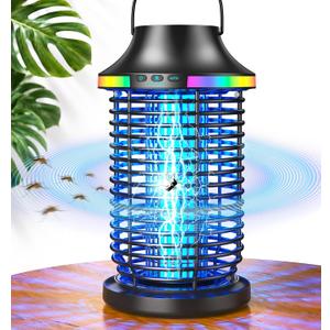 Bug Zapper Outdoor Cordless, 2026 Upgraded 4200V Electric Mosquito Zapper 5 in 1 Rechargeable Bug Zapper Outdoor Waterproof with 5000mAH Battery, Portable Fly Zapper Insect Zapper for Patio Camp