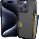 Smartish iPhone 15 Pro Wallet Case - Wallet Slayer Vol. 1 [Slim + Protective] Credit Card Holder - Drop Tested Hidden Card Slot Cover Compatible with Apple iPhone 15 Pro Case Wallet - Black Tie Affair