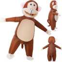 Deekin Monkey Costume Inflatable Adult 5-6 ft Monkey Costume Full Body Air Blow Costumes for Halloween Parties