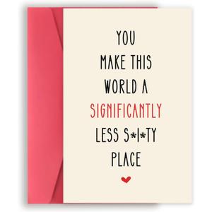 5 x Best Friend Birthday Card, Funny Bestie Birthday Gifts Card, You Make The World Better, Thank You Card for Him Her - You Make This World A Significantly Less Shitty Place (MS136)