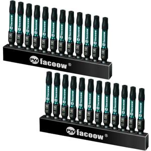 2" Long 24 Pack T30 Torx Bit Set with Magnetic Tips, Star Bits, S2 Alloy Steel Impact Torque Set