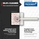 Kwikset Casey Entry Door Handle with Lock and Key, Secure Keyed Reversible Lever Exterior, For Front Entrance and Bedrooms, Satin Nickel , Pick Resistant Smartkey Rekey Security and Microban