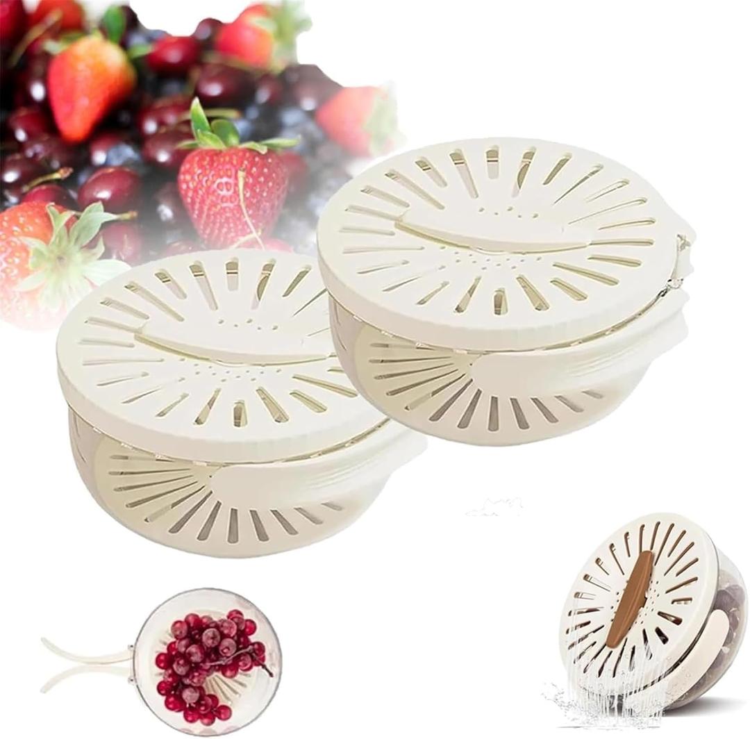2Pcs Kitchen Colanders Bowl Multifunctional Fruit and Veggie Washing Bowl with Lid Plastic Food Strainers Colander Draining Basket Folding Handle Kitchen transparent Drain Basket for Food Storage