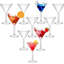 Perthlin 6 Pack Plastic Martini Glasses Bulk 10 oz Large Reusable Clear Cocktail Glasses Unbreakable Acrylic Plastic Cup Drinkware for Bar Margarita, Whiskey Wedding New Year Party Supplies