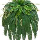 Livole 67" Fake Ferns Large Artificial Plants Outdoor, Artificial Ferns for Outdoors Large Faux Boston Fern with 99 Branches Realistic UV Resistant for Planter Home Garden Porch Hanging Decor, 1 Pc