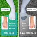 Soxsense Multi-Pack Sports Grip Toe Socks with Cushion, Non-Slip Finger Socks for Pilates, Home Gym, Soccer, basketball, Large
