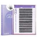 GAQQI Lash Clusters, GQ03 False Eyelashes DIY Lash Extensions C Curl 168PCS Cluster Lashes 14MM, Wispy and Natural Lash Wisps (GQ03,14mm,C Curl)