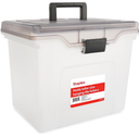 Staples File Box Portable Storage Tote, Letter Size, Clear Plastic