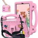 for iPad mini A17 Pro Case 2024/iPad Mini 6 Kids Case 2021,EVA Shockproof Cover for iPad mini 7th/6th Generation 8.3-inch, with Stand Handle Strap, Pink