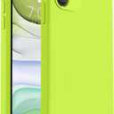 Vooii Compatible with iPhone 11 Case 6.1 inch, Soft Liquid Silicone with [Anti-Scratch Microfiber Lining] [Flat Edge] [Camera Protection] Shockproof Phone Case for iPhone 11 - Fluorescent Green