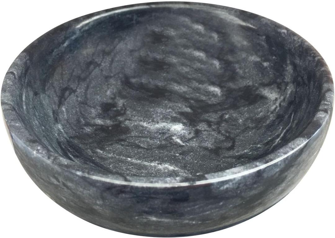 Natural Marble Decorative Bowls for Home Decor, 4.72 inch Hand-Carved Decorative Bowl Key Bowl, Ritual Use, Incense Burner