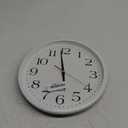 Bernhard Products White Wall Clock Silent Non Ticking, 12 Inch Quality Quartz Battery Operated Round Easy to Read Home/ Office/ Kitchen/ Classroom/ School Sweep Clock, Black Hands