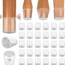 BALEINE Silicone Chair Leg Floor Protectors, Stool Leg Protectors Cap, Chair Leg Caps for Hardwood Floors (Clear-32pcs, Round S)