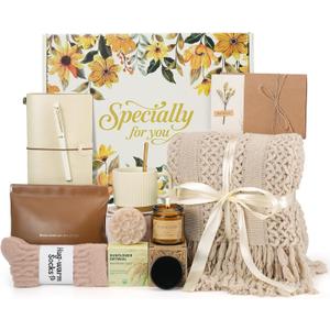 Self Care Gifts for Women, Thinking of You Gift Baskets for Women, Get Well Soon, Sympathy Gift After Surgery with Blanket Birthday Gifts Christmas Gifts for Best Friend Mom Her Girlfriend Coworker