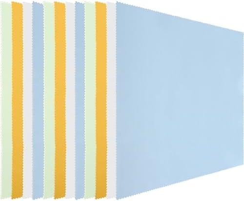 Frienda 12 Pack Large Microfiber Glass Cleaning Cloths 12 x 12 Inch Oversized Sunglasses Cleaning Cloths for Electronics Glasses Screens and Lenses (Green, Yellow, Blue, Light Gray)