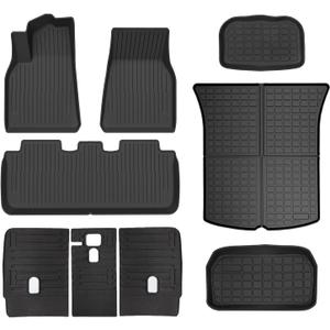 Floor  Storage  Backrest Mat  Cargo Liner Compatible with 2020-2024 2025 Model Y 5-Seats ModelsNot for JuniperAll Weather Protection 3D Waterproof Durable Anti-Slip Custom-fit Accessories