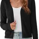 OmicGot Women's Long Sleeve Shrugs Open Front Cropped Cardigan Sweater Bolero Shrugs Size S