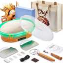 Banneton Bread Proofing Basket 4L Oval Foldable | Heating Silicone Sourdough Starter Kit with Digital Panel | Sourdough Bread Baking Supplies&Baker Gift