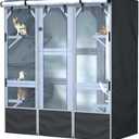 Outdoor Cat House Cover 63" L x 33" W x 70" H - 600D Waterproof Protective Cover for Large Cat Catio Enclosures, Full Coverage Protection, Secure Fit (Cover Only)