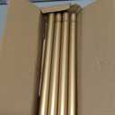 OLV Gold Curtain Rod, 1 Inch Adjustable Modern Curtain Rods for Windows 48 to 84 Inch, Decorative Heavy Duty Window Treatment Rods with End Cap Finials, Telescopic Splicing Drapery Pole, Easy Install
