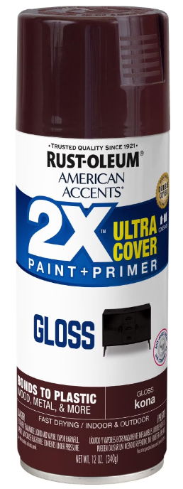 Kona, Rust-Oleum American Accents 2X Ultra Cover Gloss Spray Paint- 12 oz