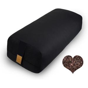 Organic Buckwheat Bolster (24X10.5X5.5 in) Supportive Rectangular Meditation Pillow 100% Cotton Cover Yoga Pillow