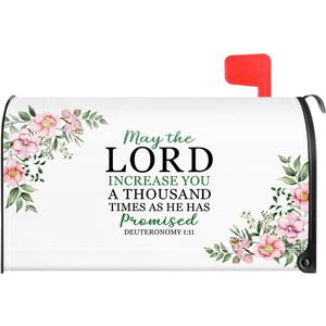 TOUNER May The Lord Increase You A Thousand Times As He Has Promised Bible Verse Mailbox Covers, Christian Magnetic Letter Box Wrap, Christian Post Box Decor for Outdoor Garden Yard