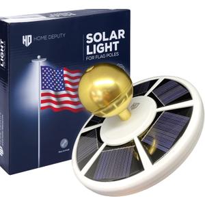 Solar Flag Pole Light - 111 LED - Brightest Outdoor Flagpole Light for Most In-Ground Flagpoles - Dusk to Dawn Lighting - Pole Topper - Rechargeable Battery