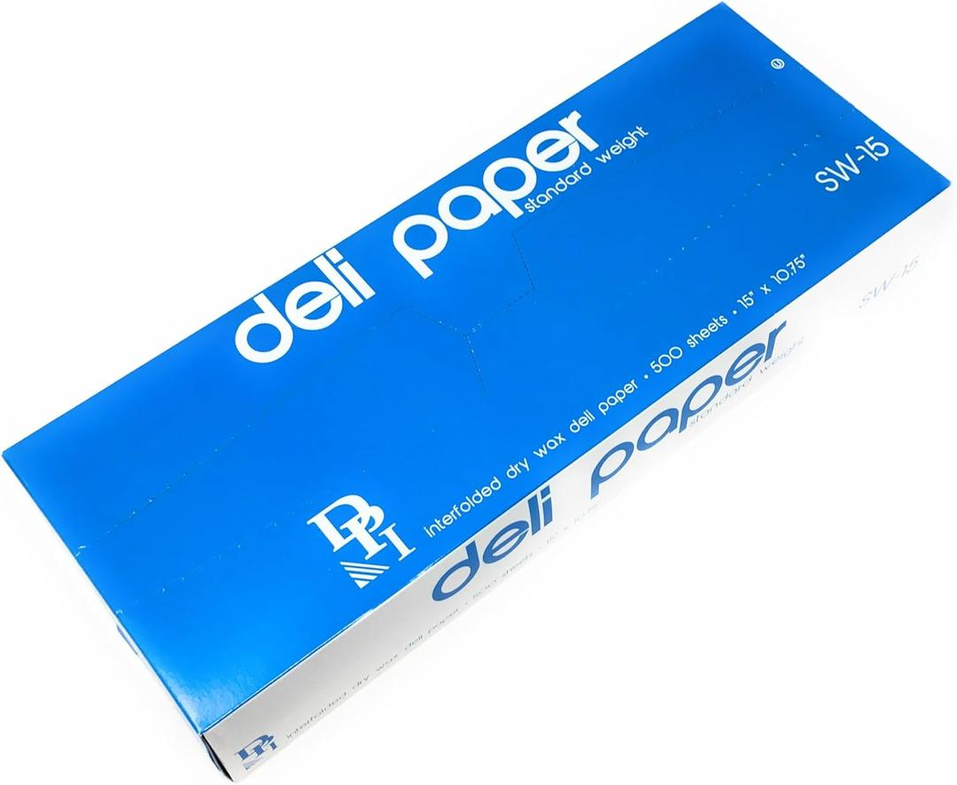 Durable Packaging 15"x10.75" Dry Waxed Deli Paper Pop-Up Sandwich Wrap Sheets (Pack of 500)