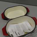 Enameled Cast Iron Dutch Oven for Bread Baking  3QT Oval Round Heavy Duty Bread Pan with Lid, Non-Stick Ceramic Coating,Loaf Cast Iron Bread Oven for Sourdough, Baking, Roasting, Braising, Stovetop & Oven Safe (Red)