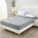 Twin Fitted Sheet,Deep Pocket,Soft Microfiber,Shrinkage and Fade Resistant,Easy Care,1 Fitted Sheet Only,Light Grey