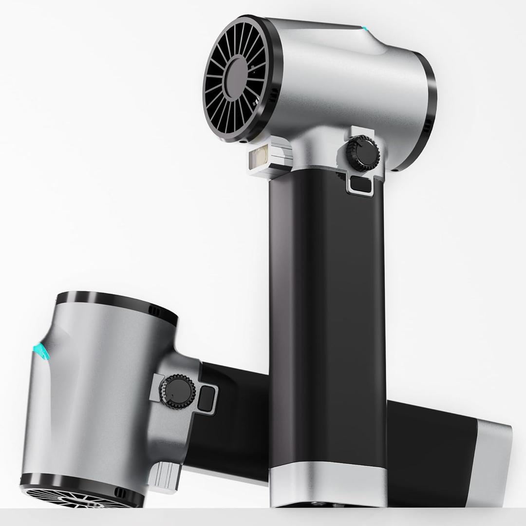 Turbo Dryer Blower for Cars, Max 181ft/s Air Blower with Light, 750W & 64mm Brushless Motor, Silicone Handle, Infinitely Variable Speed Handheld Blower for Drying