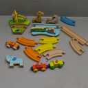 Wooden Train Set for Toddlers Magnetic Train Car Toys for Toddler, Montessori Toys, Accessories fits Melissa and Doug, fits Brio, fits Thomas, for Boys Girls 18+ Months (Animal Wooden Train Set)