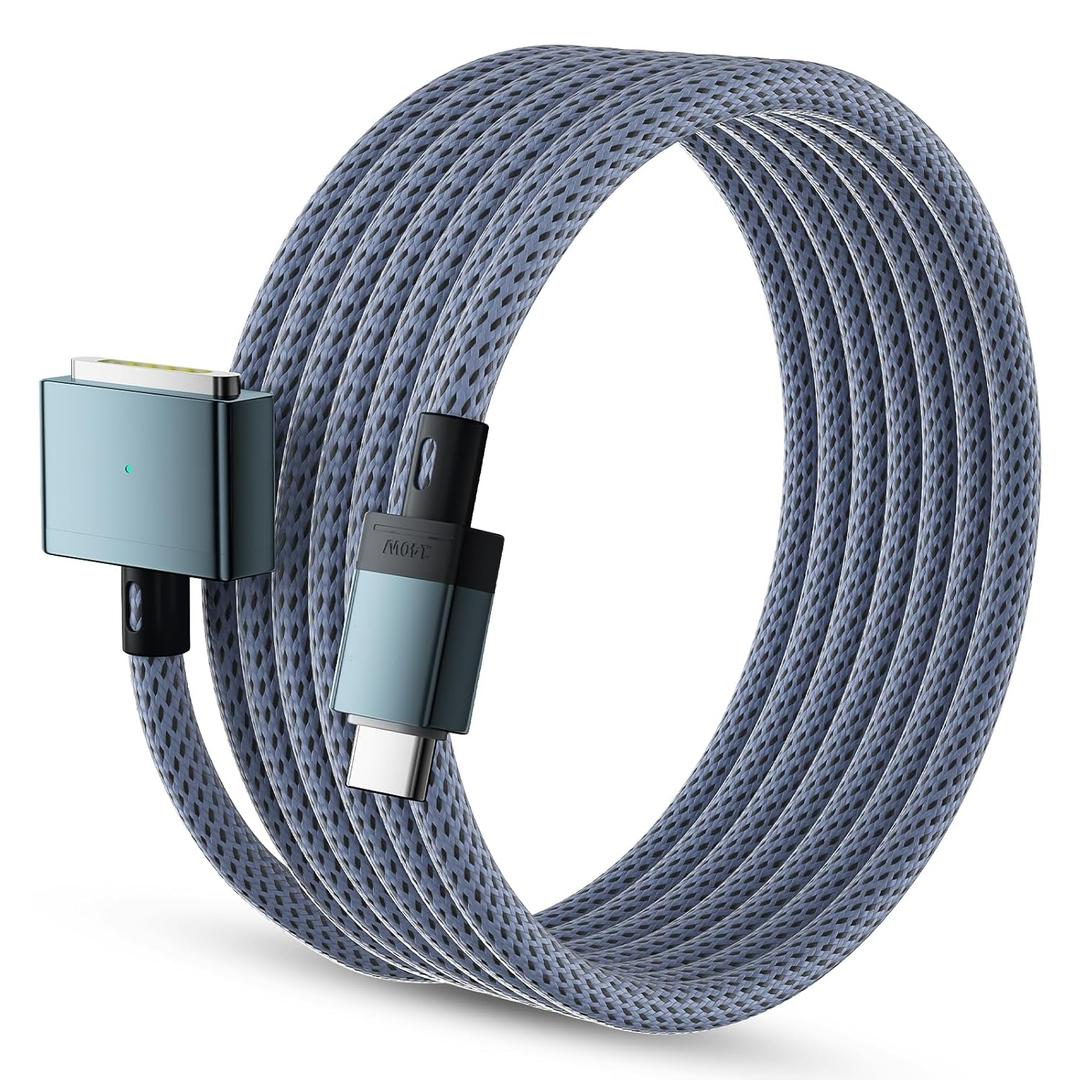 140W USB C to Magnetic 3 Safe Cable(2 M/6.6 ft) for M4 M5 MacBook Air Pro Charger, Magnetic Charger Cord for MacBook Air (15"/13"M4 2025, M3 2024, M2 2023, M2 2022),Pro (16"/14"2025/2024/2023/2021)