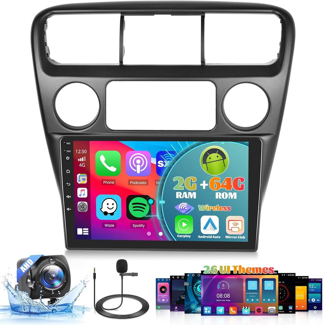 Roinvou [2G+64G] Android 13 Car Stereo for Honda Accord 6 1998-2003 with Wireless Carplay Android Auto, 9" Touch Screen Car Radio Support GPS/WiFi/Bluetooth/26UI/Voice Control/SWC/Backup Camera