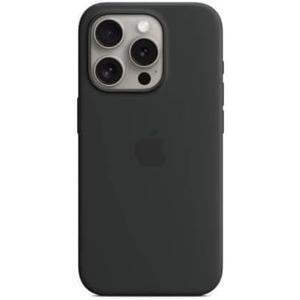 Apple iPhone 15 Pro Max Silicone Case with MagSafe: Lightweight Phone Case, Wireless Charging Compatible, Smooth Matte Finish; Black