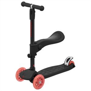 Retrospec Chipmunk Plus Kids Kick Scooter 3+ Years - Height Adjustable 3 Wheel Scooters - Learn to Steer, Foldable Seat, LED Lights, & No-Slip Deck (Ladybug)