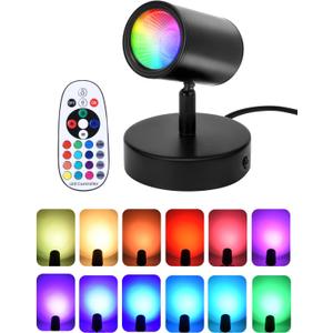 10W LED Spot Lights Indoor RGB Color Changing Uplighting with Remote, 120V Christmas Spotlight Plant Accent Light with Switch for Halloween Party Decoration, 5FT Code, 1 Pack