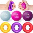 FitBeast Grip Strength Trainer, Finger Exerciser, Stress Balls for Adults 6-Piece Set, Hand Therapy for Strength, Recovery & Stress Relief, Forearm Strengthener for Men, Women & Seniors
