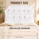 Junkin 40.55" x 21.65" Dorm Headboard Upholstered Twin Headboard in White Adjustable Height 39.06" Easy Assemble Channel Stitched Headboards for College Dorm Rental House, about 40.55 x 21.65 inches / 103 x 55 cm