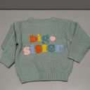 IZYJOY Big Sister Sweater Toddler Baby Girl Knit Embroidery Long Sleeve Pullover Sweatshirt Warm Fall Winter Top Clothes (1-2T (100), Brown)
