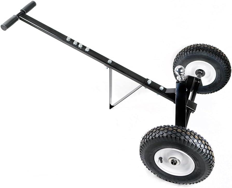 Fouwick 650LBS Capacity Trailer Dolly, 1-7/8 Hitch Ball with 12 Pneumatic Tires, Black Powder Coated Steel Trailer Mover Dolly TC001 White Wheel