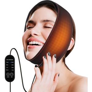 Wearable Heating Pad for Face Jaw Chin Wisdom Teeth, Oral and Facial Jaw, 4 Heating Levels 4 Time Settings (Without Plug)